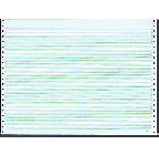 14-7/8 X 11" Pin Feed Paper 15#  6" Green Bar HL, 1 Part, No Side Perfs