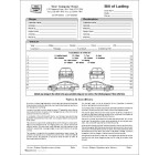 Auto Transport Bill of Lading with 1 Car, Item #7560