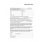 Vehicle Bill of Sale, Form #1, Item #7831