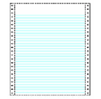 9-1/2 x 11" Pin Feed Paper 15# 6" Green Bar, 2 Part, Side Perfs