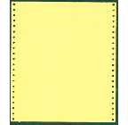 9-1/2 x 11" Pin Feed Paper 20# Canary, 1 Part, Clean Perf