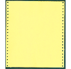 9-1/2 x 11" Pin Feed Paper 15#  Canary, 2 Part, Side Perfs