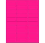 2.625" x 1", 30 Up  Fluorescent Pink Labels , 100 Sheets (3,000 labels) 