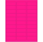 2.625" x 1", 30 Up  Fluorescent Pink Labels , 100 Sheets (3,000 labels) 