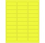 2.625" x 1", 30 Up  Fluorescent Yellow Labels , 100 Sheets (3,000 labels) 